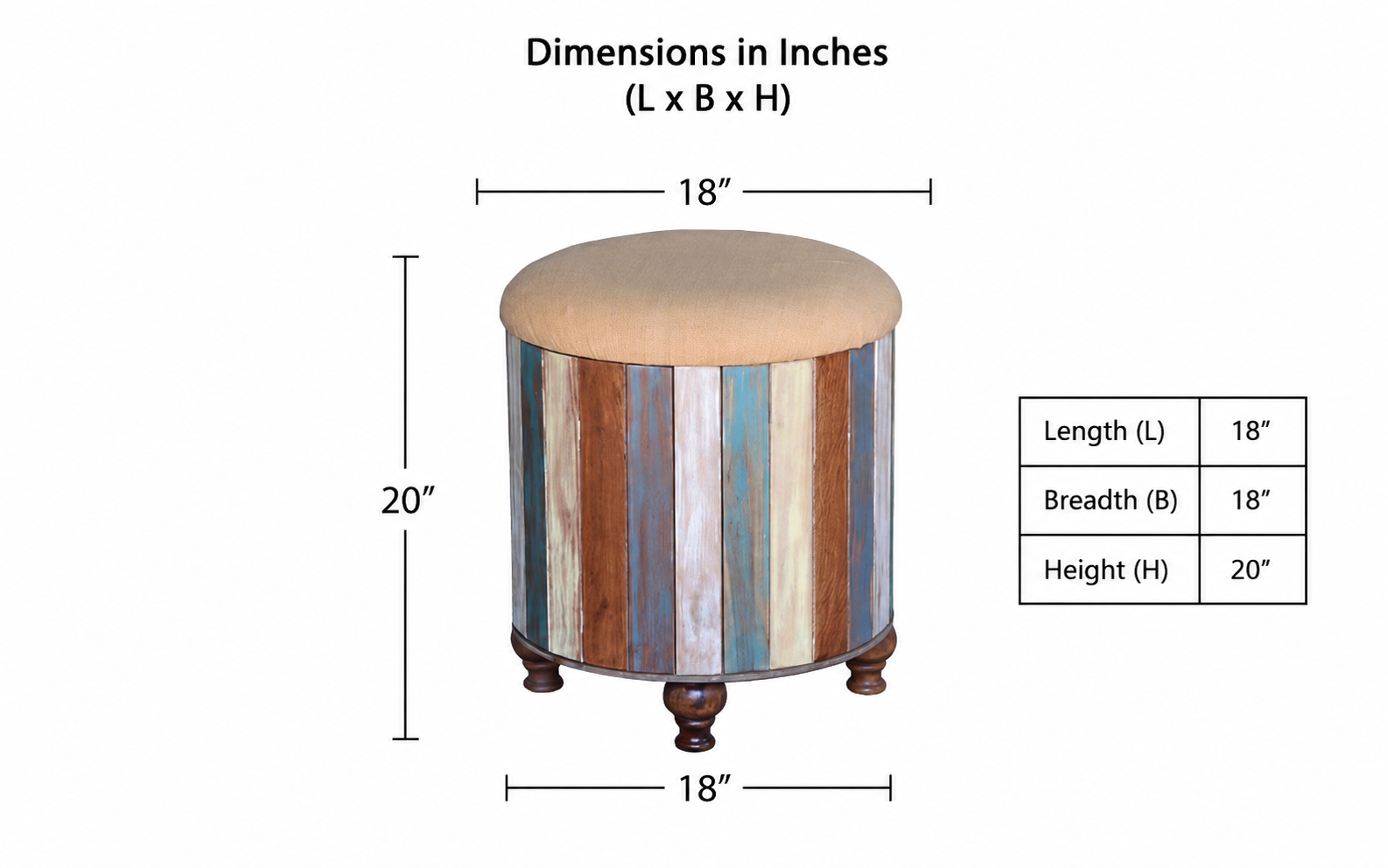 Rainbow Ottoman